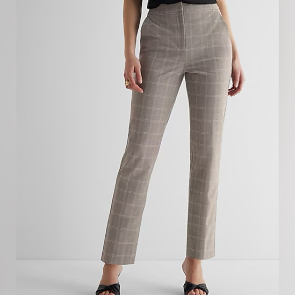 Express Women's Plaid Straight-Leg Pants